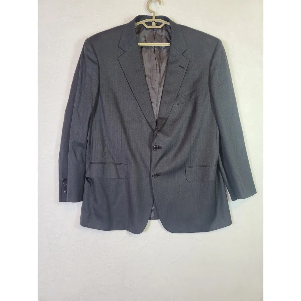 Brooks Brothers 1818 Grey Two Button Wool Blazer Career Sport Coat 46R Office